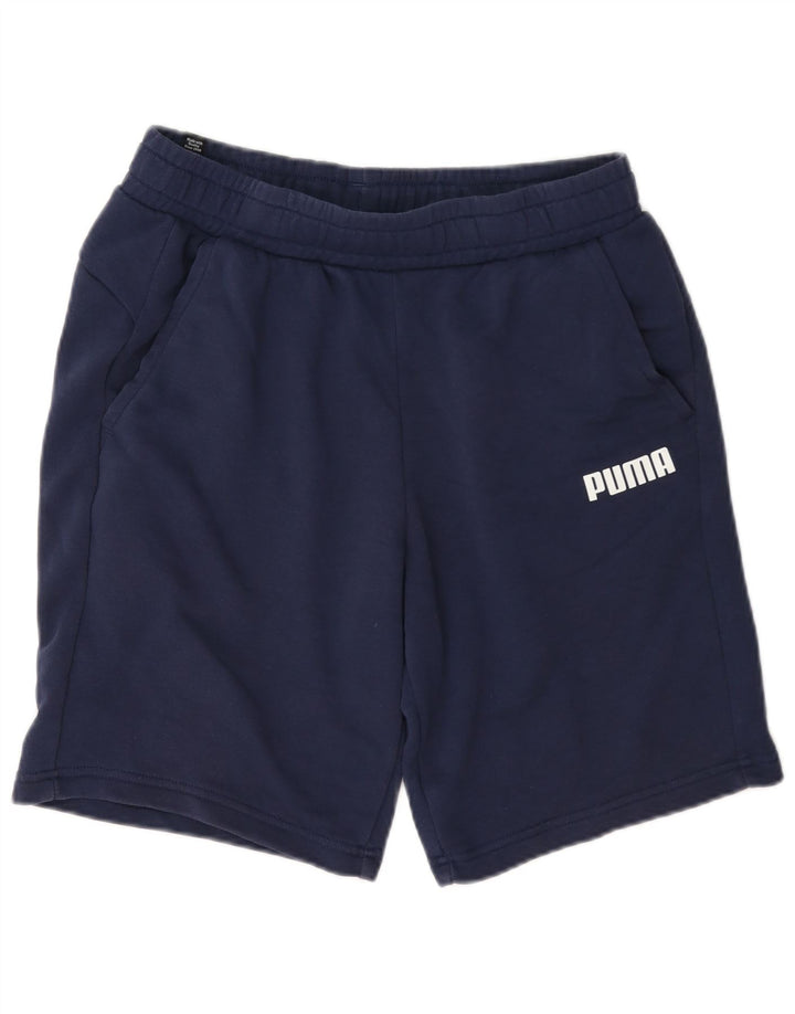 Puma Pantalones cortos deportivos gráficos para hombre de algodón azul marino mediano