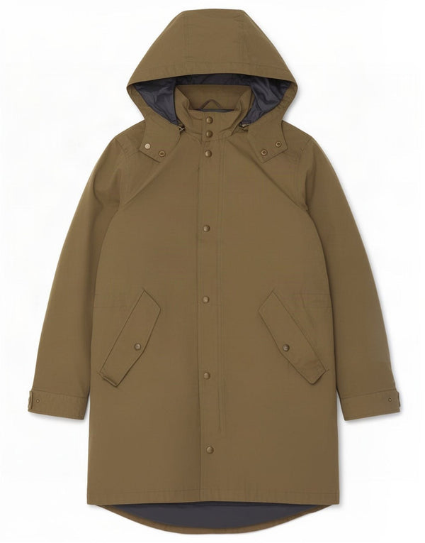 Massimo Dutti Parka con capucha para hombre, talla 40, color caqui