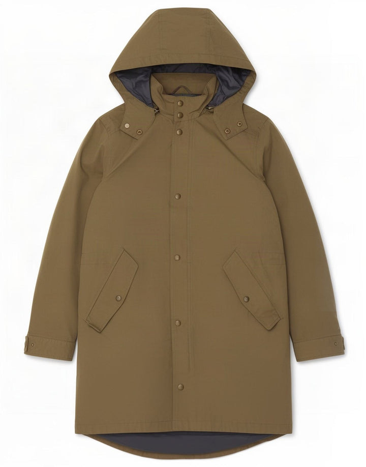 Massimo Dutti Parka con capucha para hombre, talla 40, color caqui