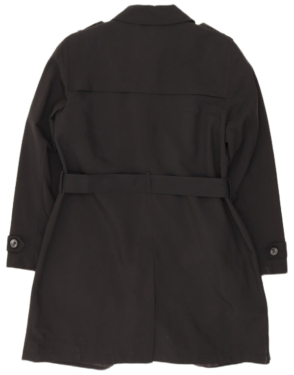 Marks & Spencer Womens Trench Coat UK 16 Large Black Polyester