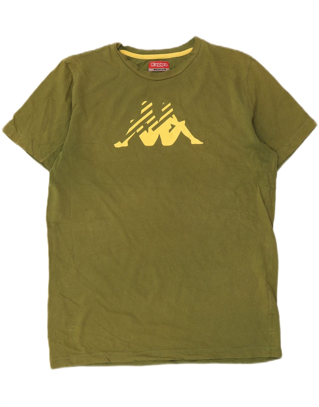 Kappa Hombre Camiseta Gráfica Top Medium Khaki