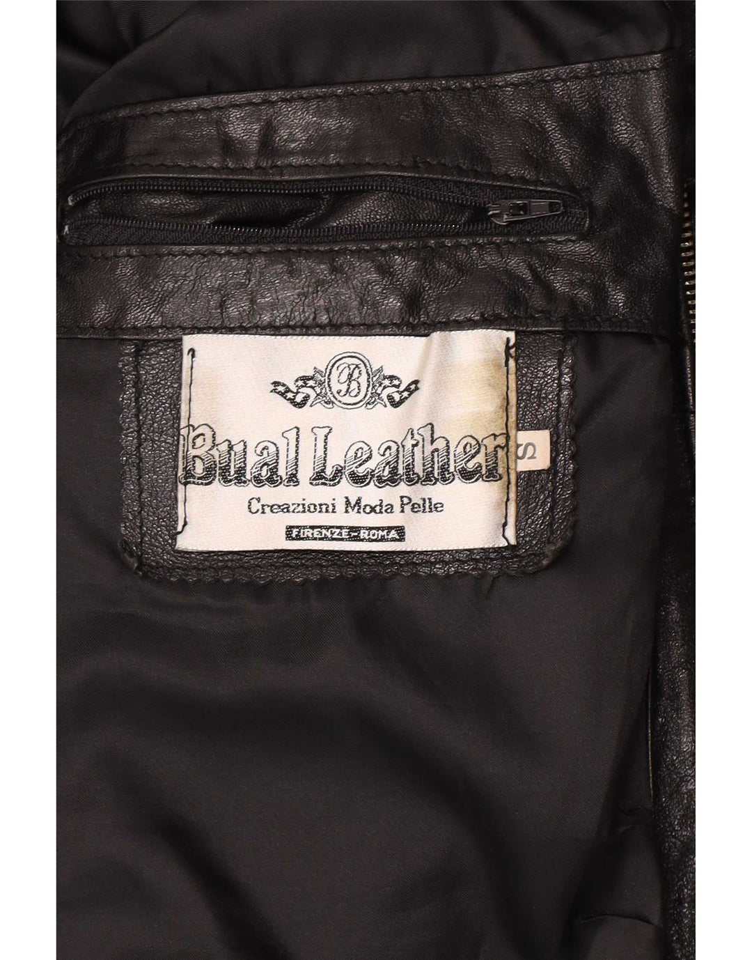 Vintage hombres chaqueta de cuero Reino Unido 36 pequeño negro