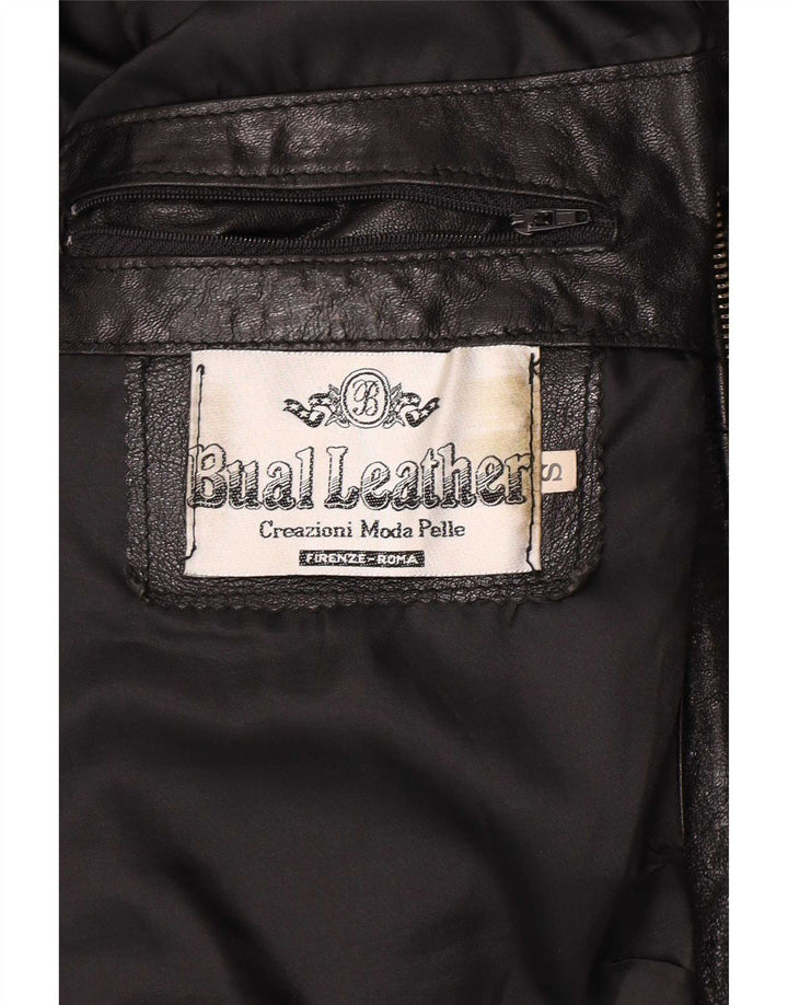 Vintage hombres chaqueta de cuero Reino Unido 36 pequeño negro