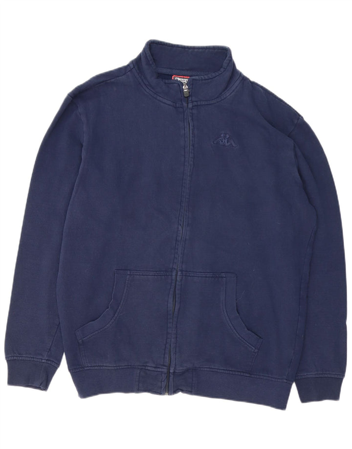 Kappa Mens Chándal Top Chaqueta Grande Azul Marino Algodón