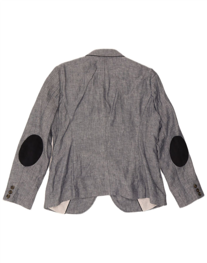 Gant Chaqueta tipo blazer de 2 botones para mujer UK 46 Large Grey Linen