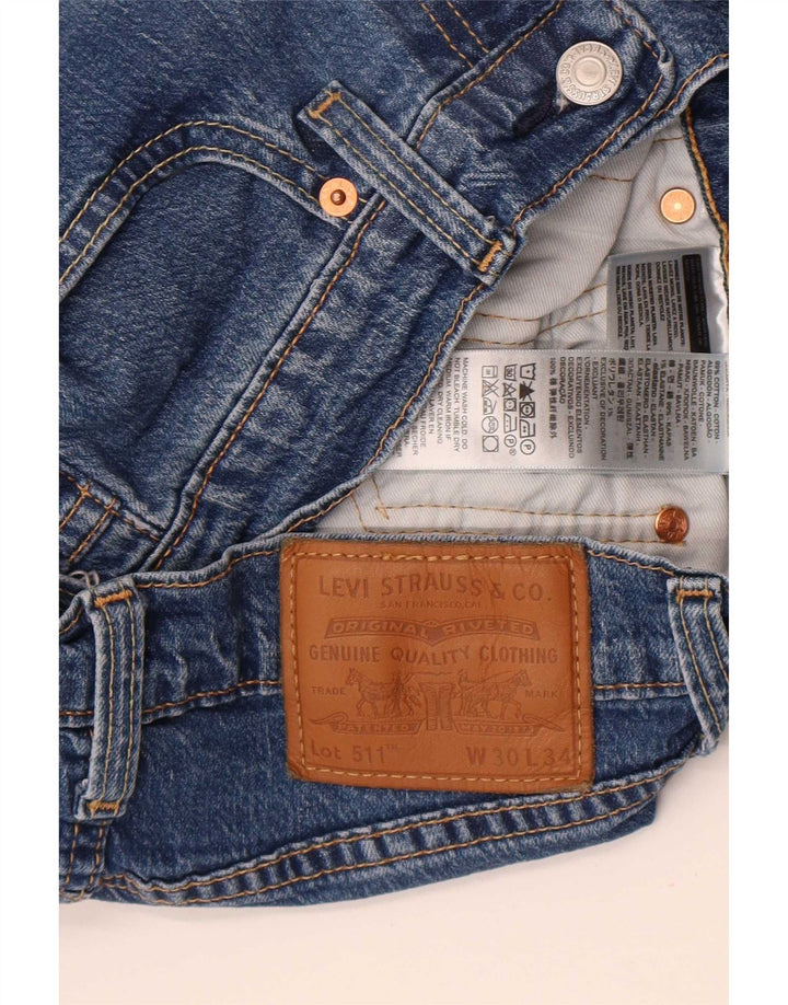 Levi's Hombre 511 Slim Jeans W30 L34 Algodón Azul