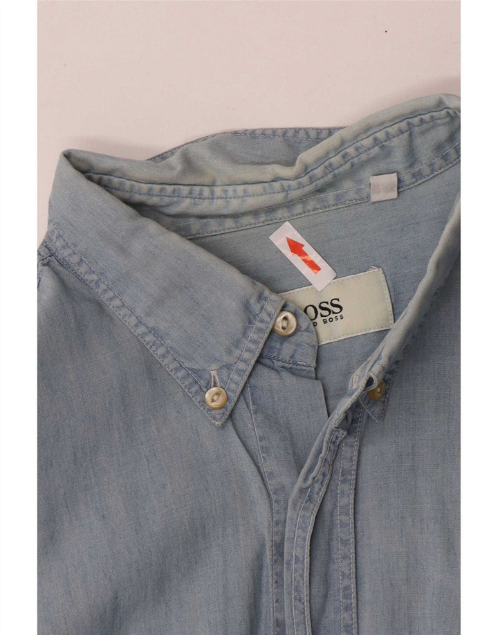 Camisa Hugo Boss Hombre Grande Azul
