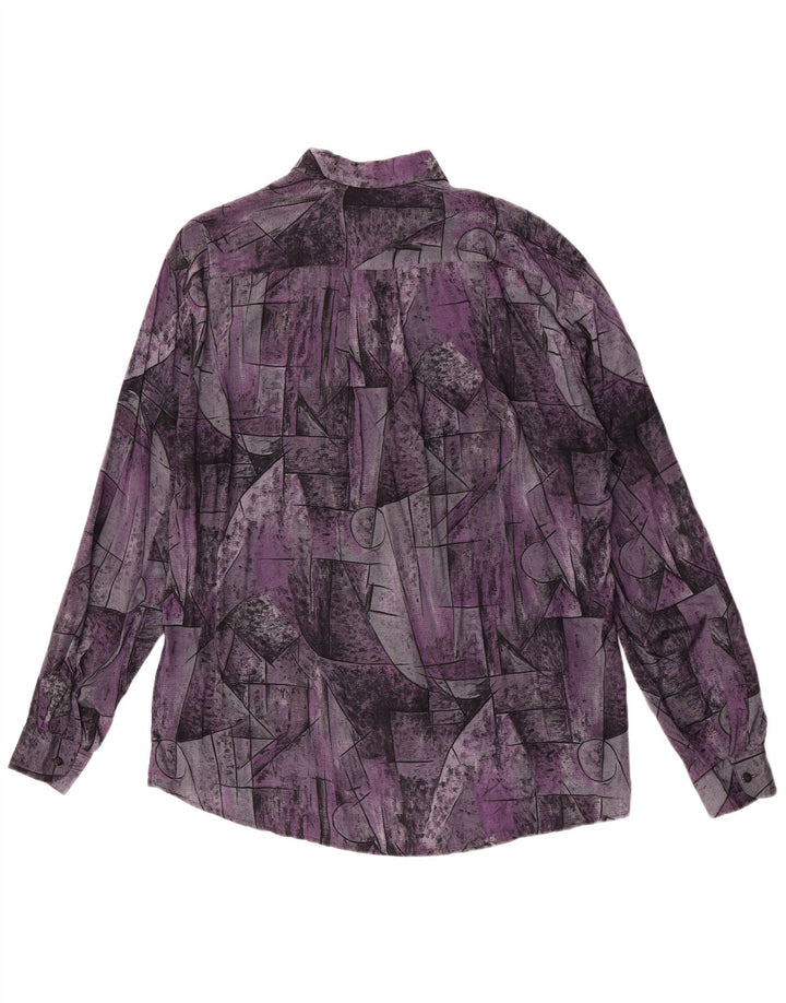 Walter Wolf Camisa para hombre Talla 43 Viscosa geométrica violeta grande