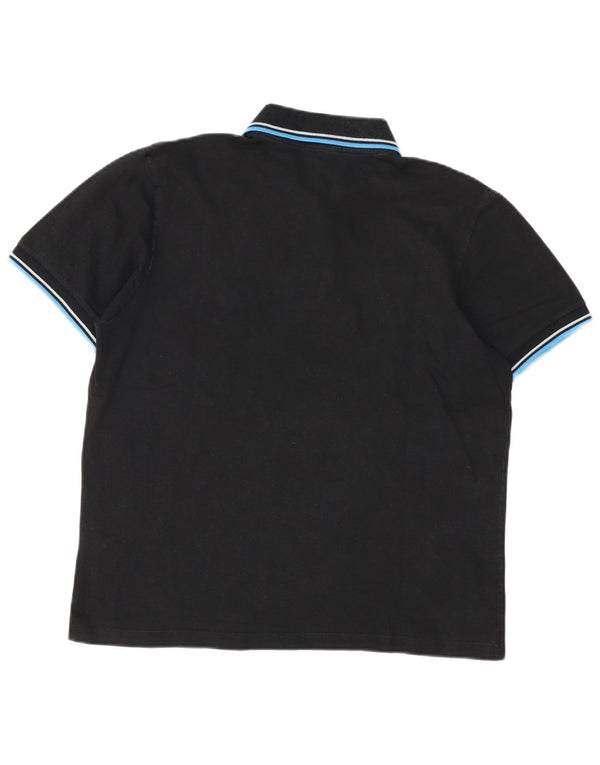 Fred Perry Polo para hombre grande de algodón negro