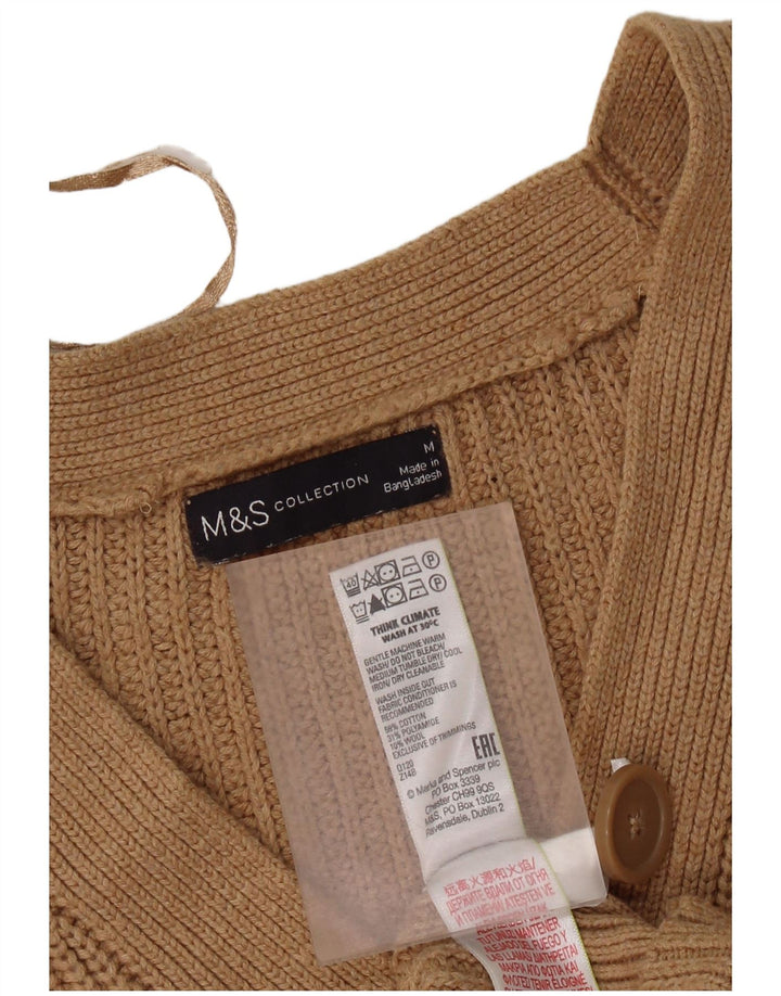 Marks & Spencer Suéter tipo cárdigan corto para mujer Reino Unido 44 Algodón marrón medio