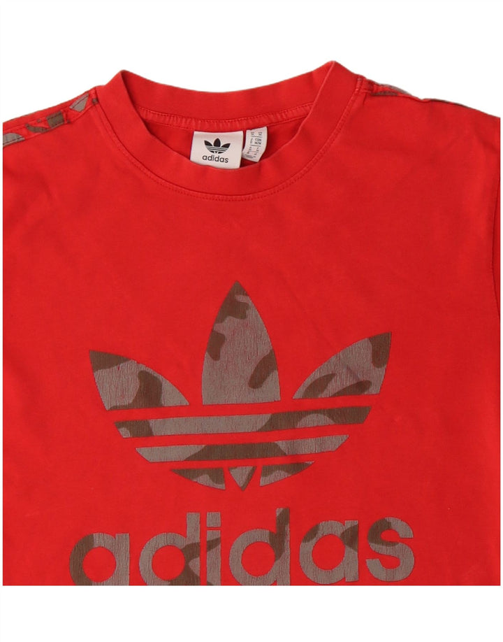 Adidas - Camiseta gráfica para hombre, color rojo medio, algodón