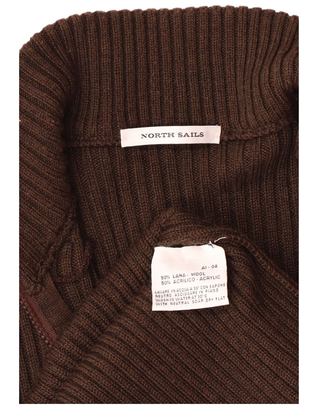 North Sails Cárdigan Gráfico Para Hombre Suéter De Lana Marrón Pequeño