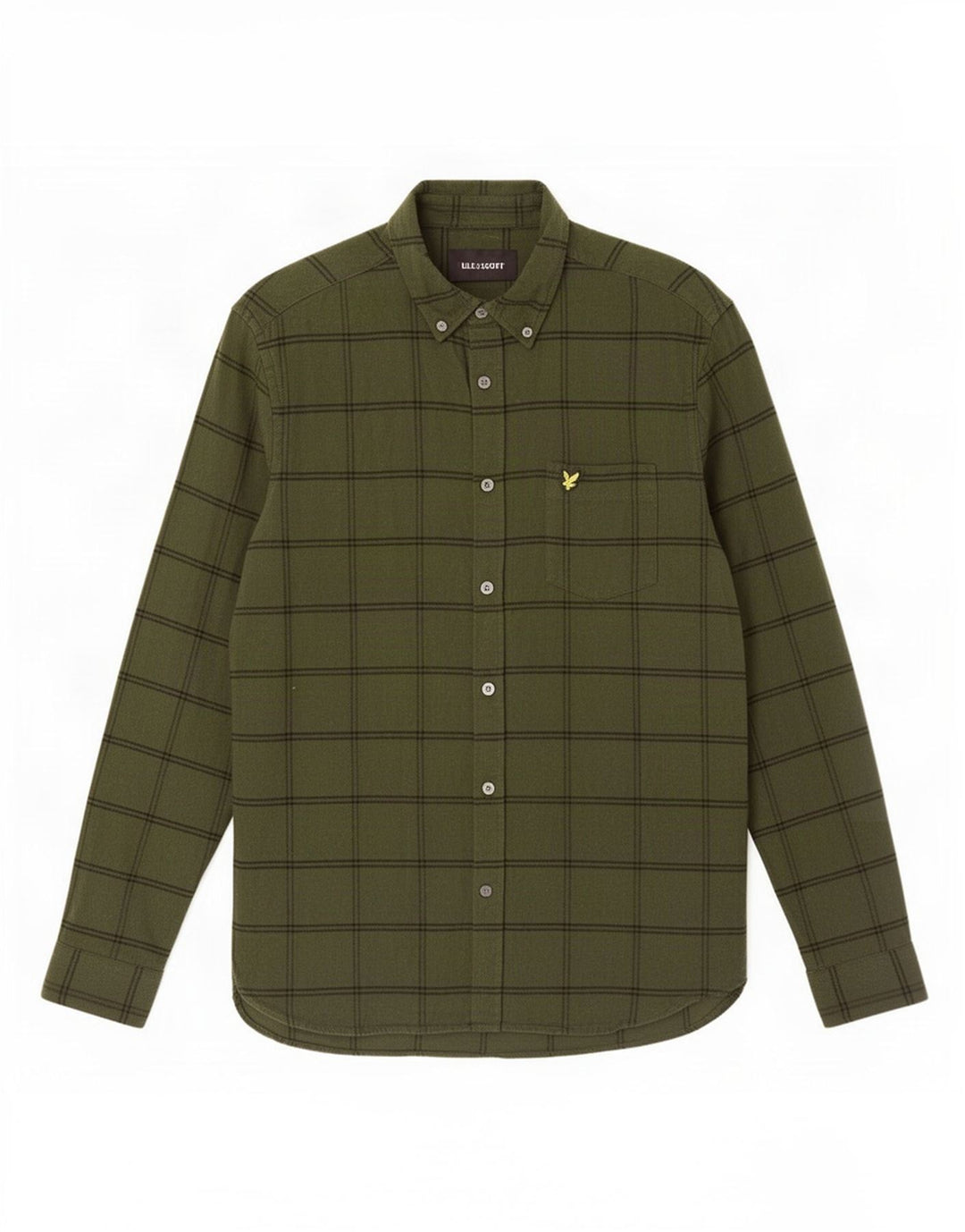 Lyle & Scott Camisa de franela para hombre Algodón a cuadros color caqui mediano