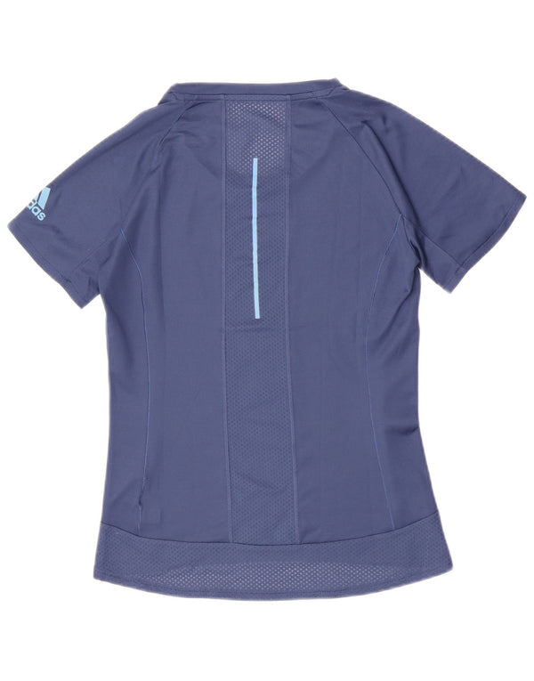 Adidas Mujer Aeroready Camiseta Top UK 4/6 XS Azul Poliéster