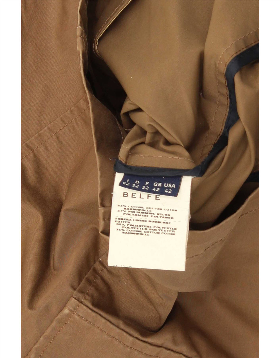 Belfe Chaqueta utilitaria para hombre UK 42 XL Algodón beige