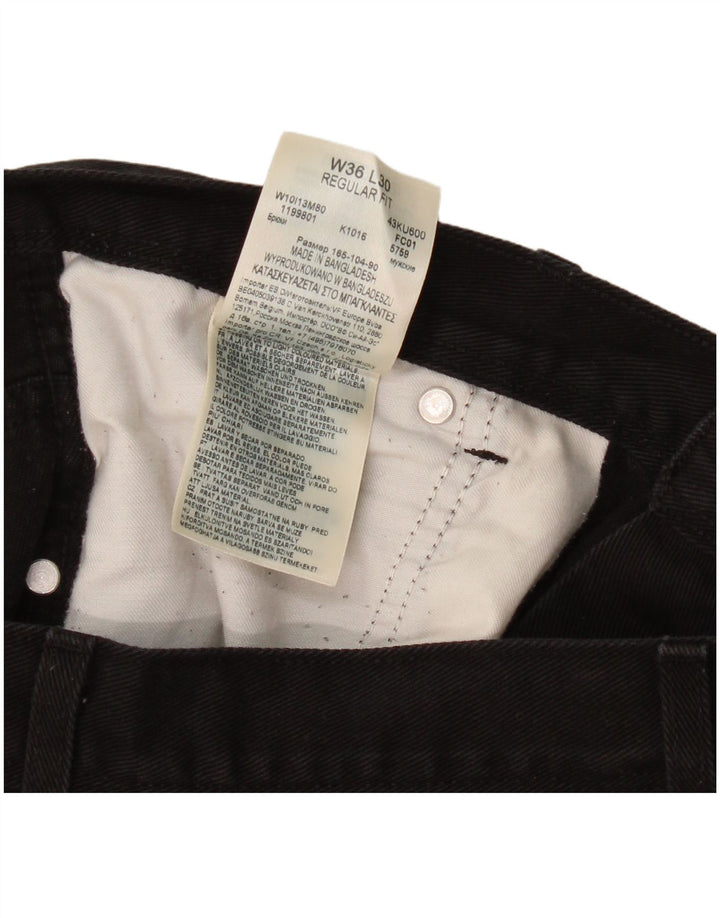 Wrangler Vaqueros rectos de corte regular para hombre W36 L30 Algodón negro