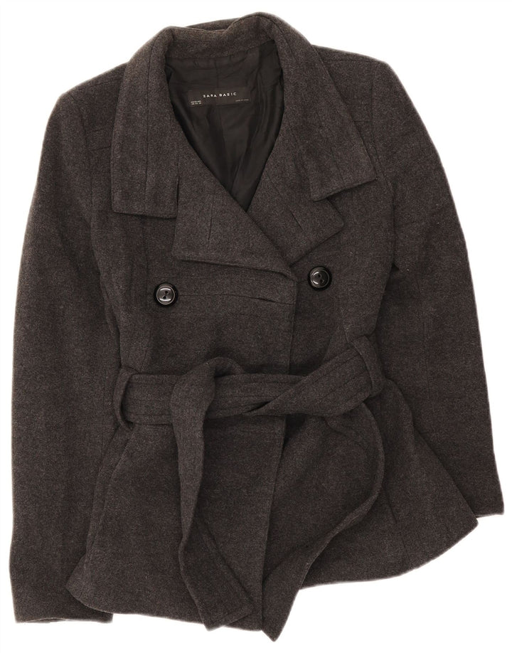 Zara Mujer Chaquetón UK 6 XS Lana Negra