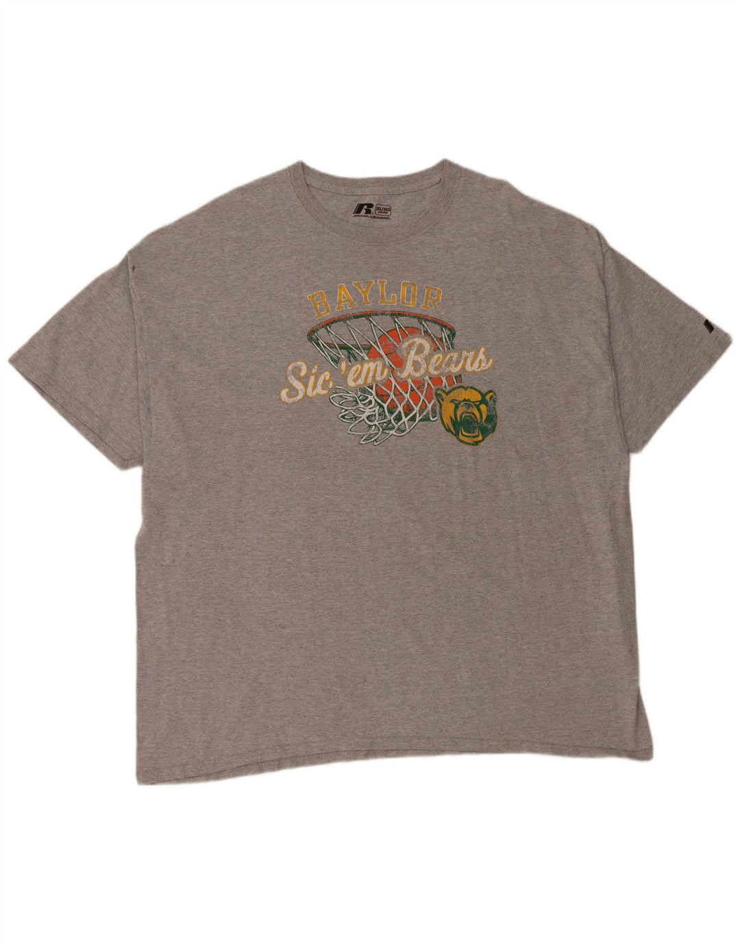 Russell Athletic Camiseta gráfica para hombre Baylor Bears Top 3XL Algodón gris