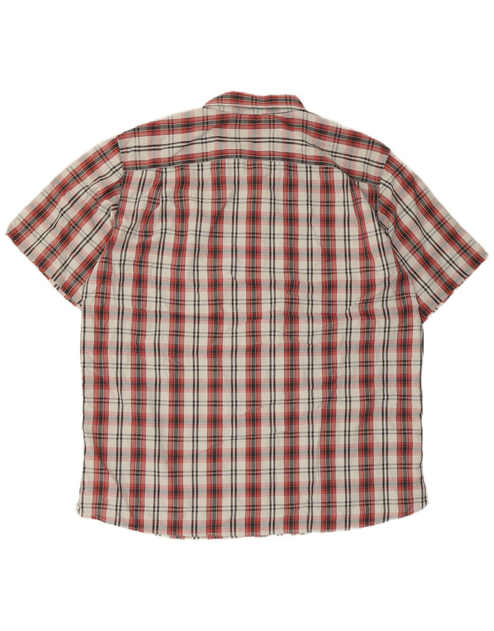 Eddie Bauer Camisa de manga corta para hombre XL Poliéster a cuadros rojos