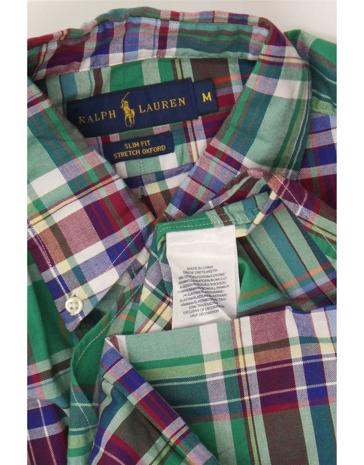 Camisa Ralph Lauren Hombre Slim Fit Algodón A Cuadros Verde Medio