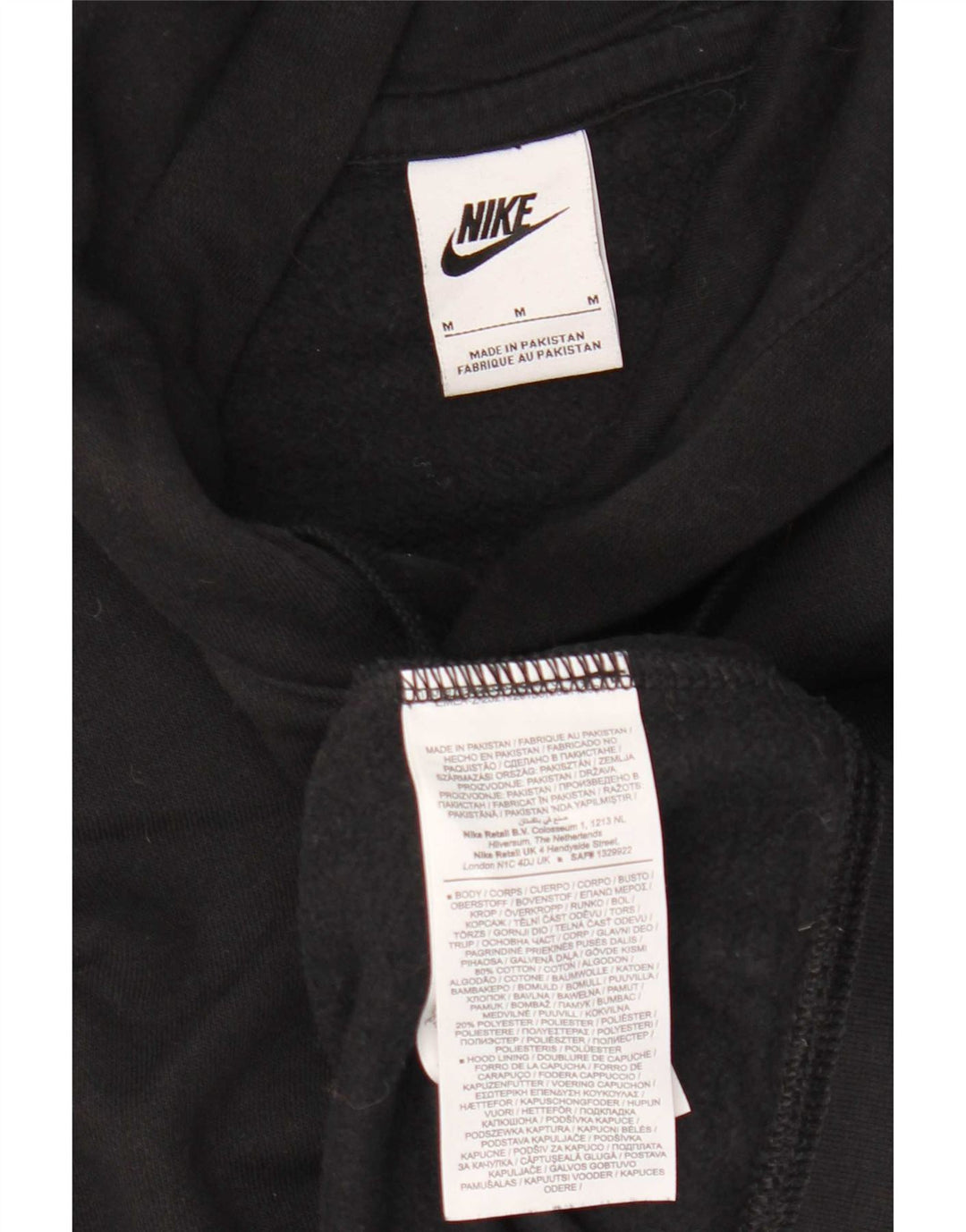 Nike Sudadera con capucha gráfica para hombre, jersey de algodón negro mediano