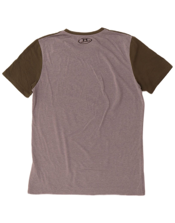 Under Armour Camiseta gráfica de manga corta para hombre Top Medium Khaki Colorblock