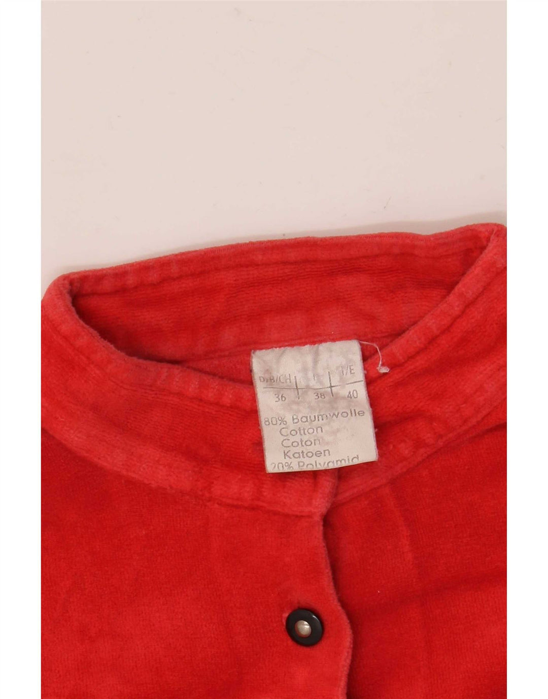 Vintage mujer suelta ajuste sudadera jumper UE 38 medio rojo colorblock