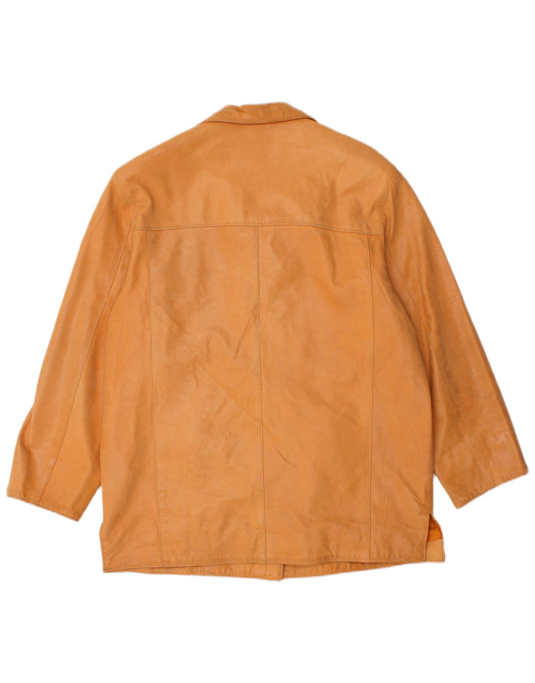 Vintage mujer chaqueta de cuero Reino Unido 16 grande beige