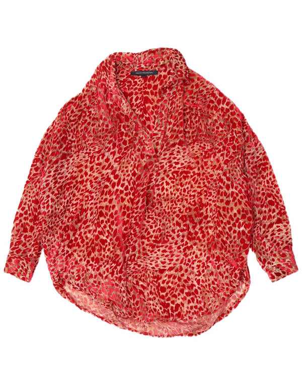 Blusa camisera extragrande para mujer de French Connection UK 6 XS Estampado animal rojo