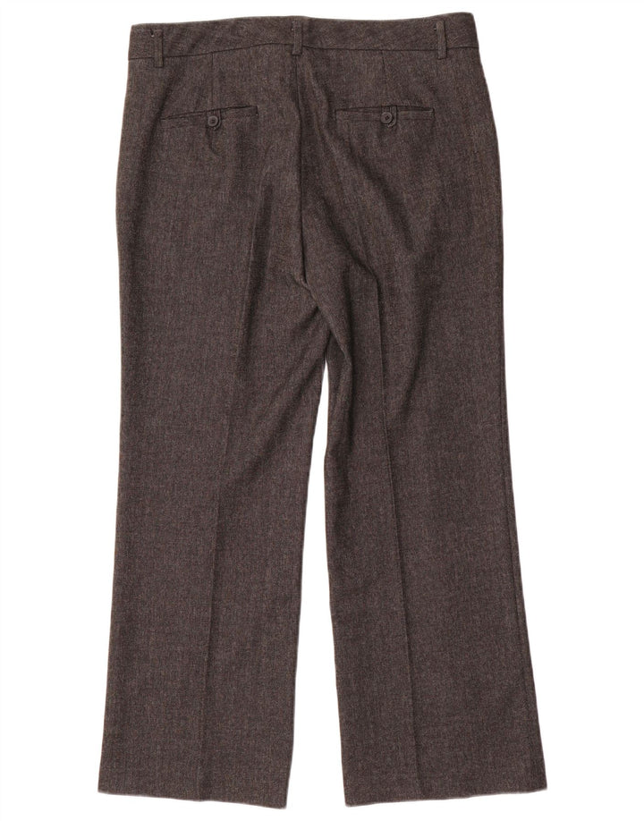 Zara Mujer Pantalón De Traje Recto EU 40 Medium W30 L27 Gris Espiga