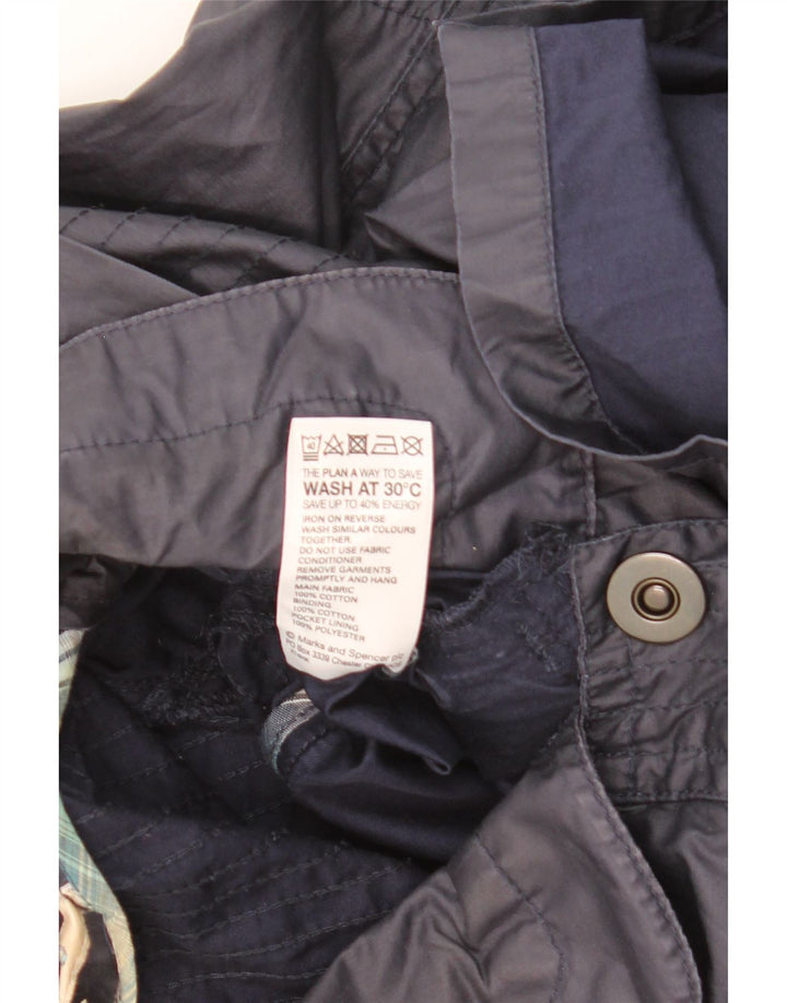 Marks & Spencer Chaqueta utilitaria con capucha para mujer Reino Unido 46 Grande Algodón azul marino
