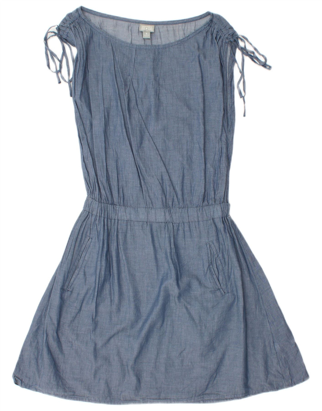 CONVERSE Vestido acampanado sin mangas para mujer UK 10 Small Blue Cotton