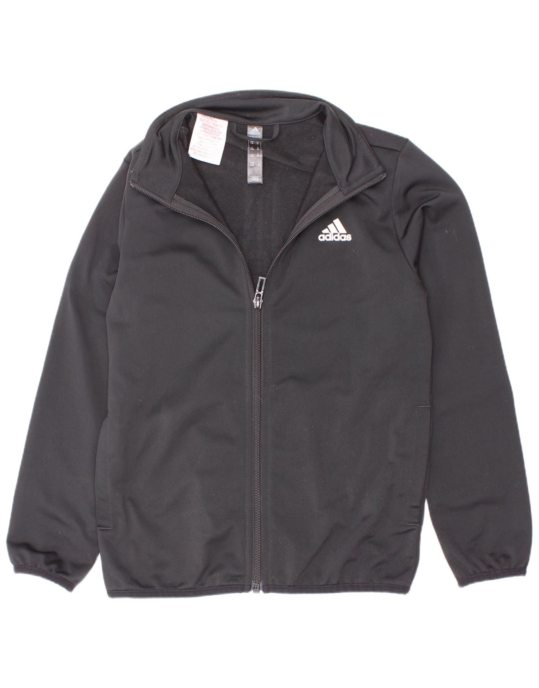 Adidas Boys Graphic Chándal Top Chaqueta 7-8 Años Negro Poliéster