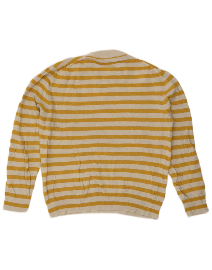 Zara Jersey De Cuello Redondo Para Mujer UK 44 Poliamida A Rayas Amarilla Mediana
