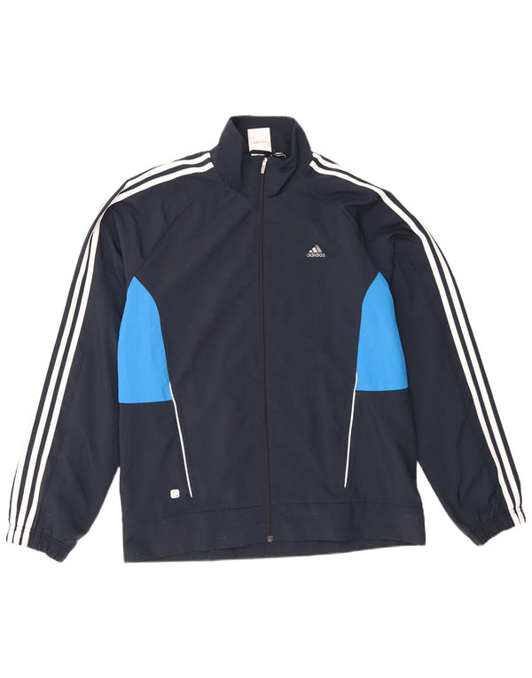 Adidas Mens Climalite Chándal Top Chaqueta Medio Azul Marino Colorblock