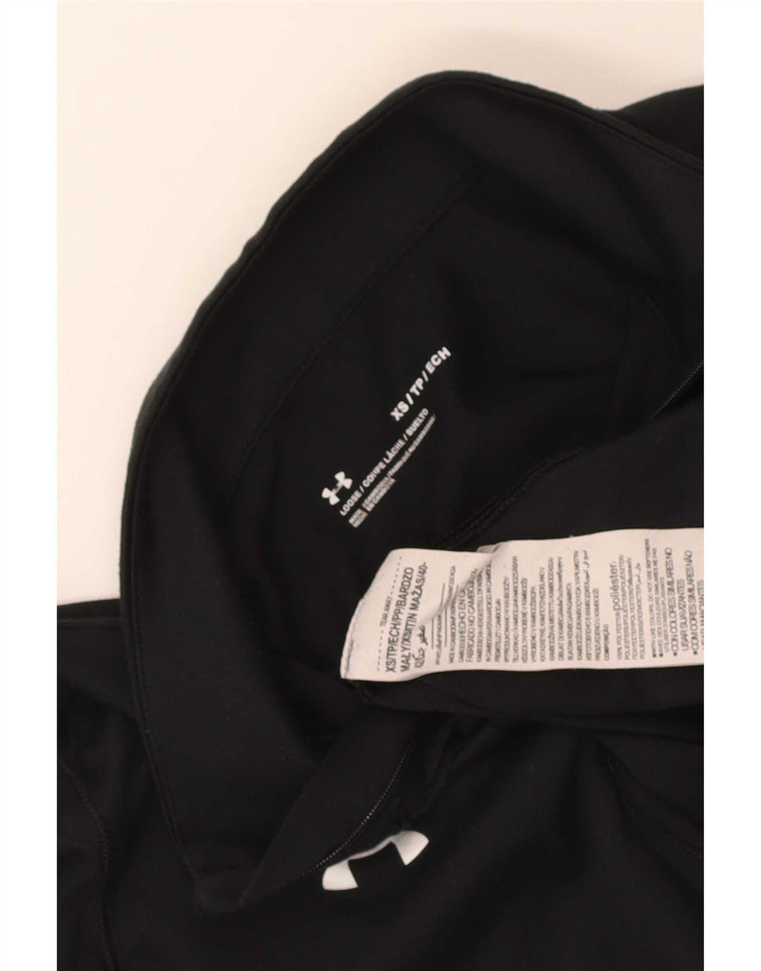 Under Armour Mujer Jersey Chándal Top UK 6 XS Negro Colorblock