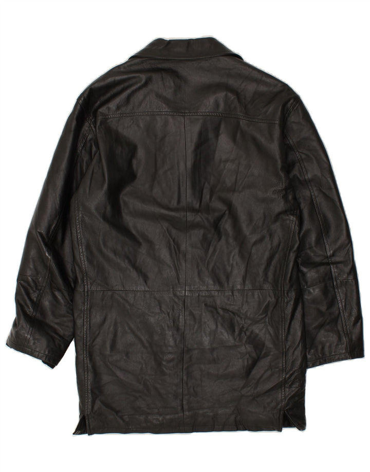 CONBIPEL Abrigo de cuero para hombre IT 46 Pequeño cuero negro