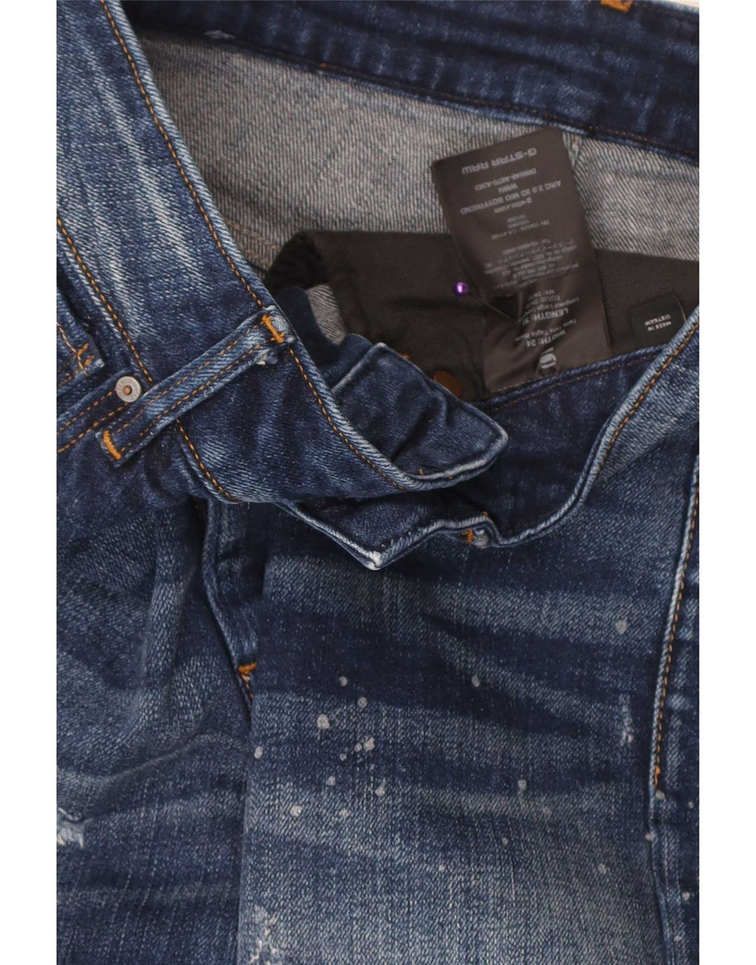 Vaqueros ajustados desgastados para mujer G-Star W24 L32 Algodón azul