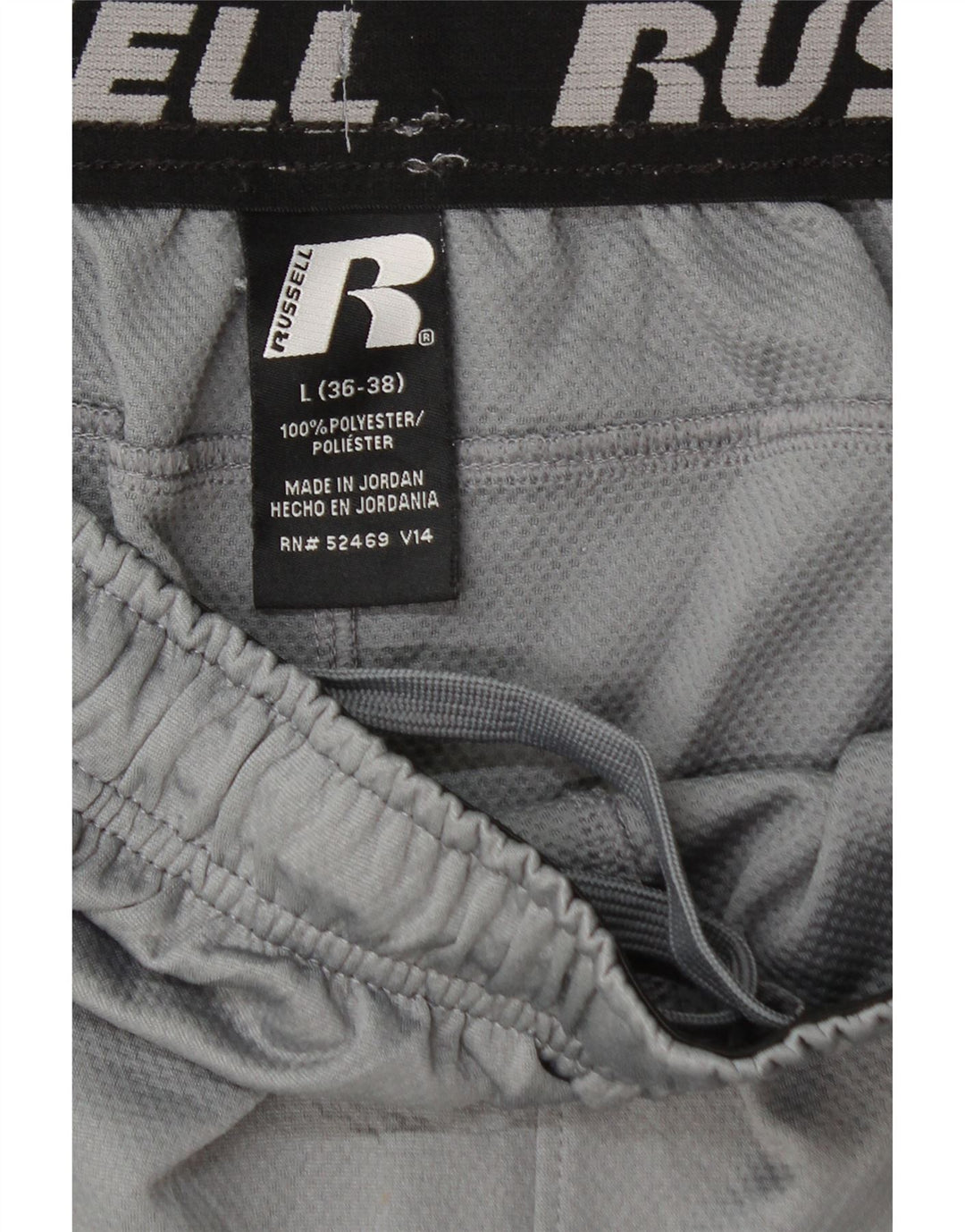 RUSSELL ATHLETIC Pantalones cortos deportivos Dri-Power para hombre Bloque de color gris grande