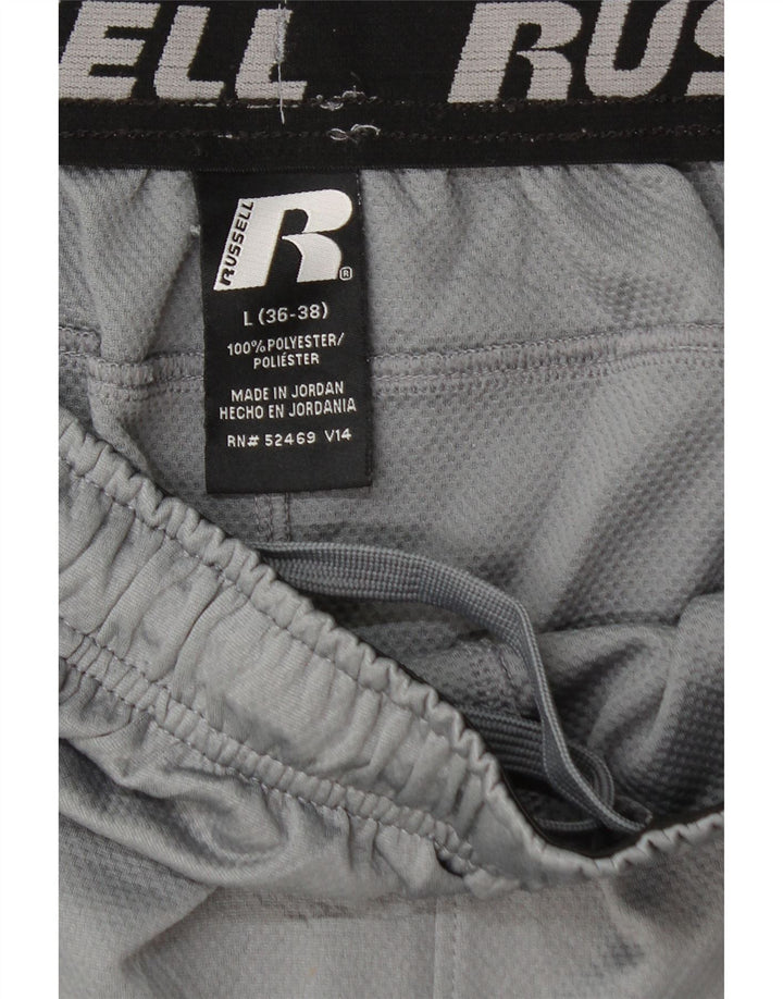 RUSSELL ATHLETIC Pantalones cortos deportivos Dri-Power para hombre Bloque de color gris grande