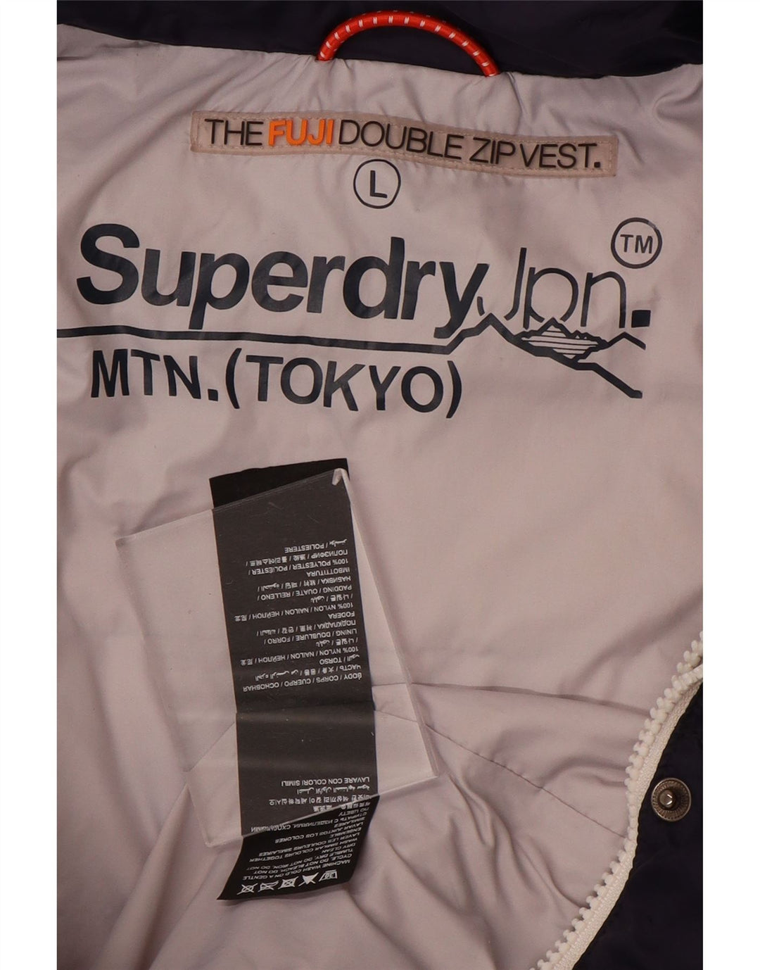 SUPERDRY Chaleco acolchado con capucha para mujer UK 44 Grande Poliéster azul marino
