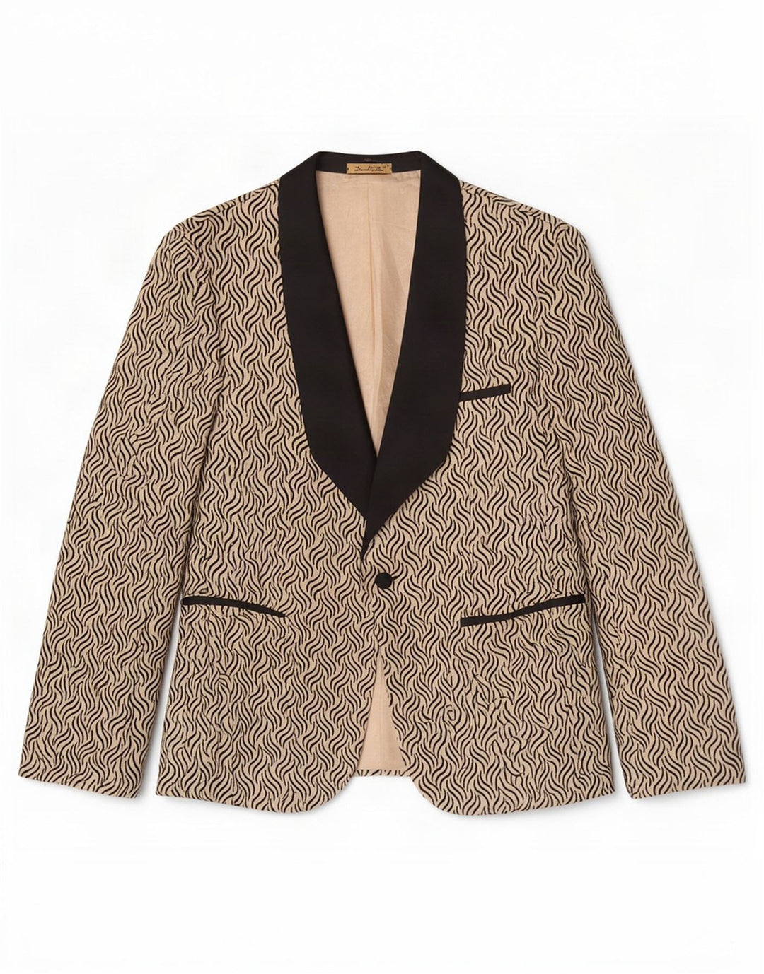 Daniel Gallotti Chaqueta tipo blazer con 1 botón para mujer IT 50 XL Beige Geométrico