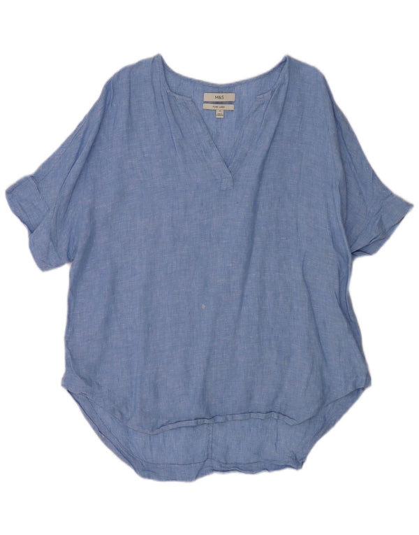 Marks & Spencer Camisa tipo jersey larga para mujer UK 46 Grande Azul
