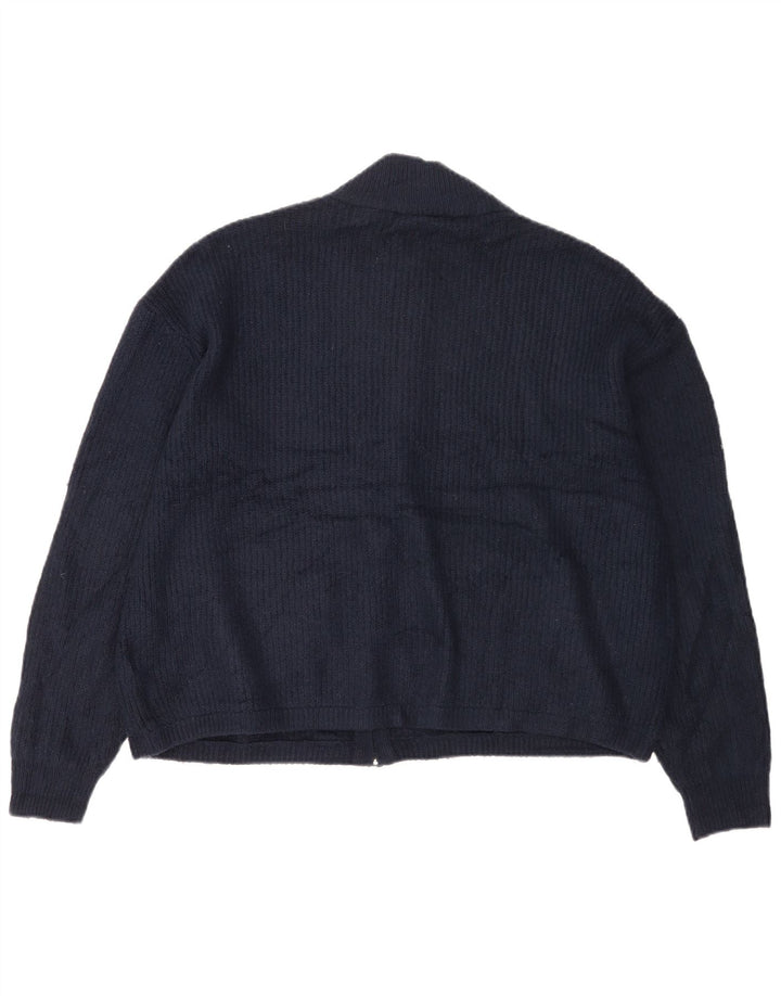 Marks & Spencer Suéter tipo cárdigan para hombre, tamaño grande, acrílico azul marino
