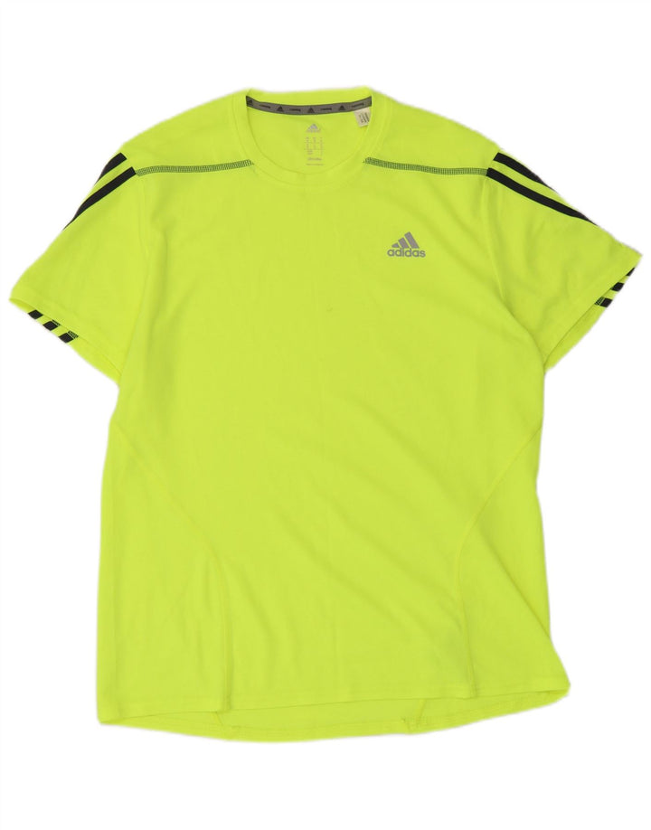 Adidas Hombre Climalite Camiseta Top Poliéster Amarillo Medio