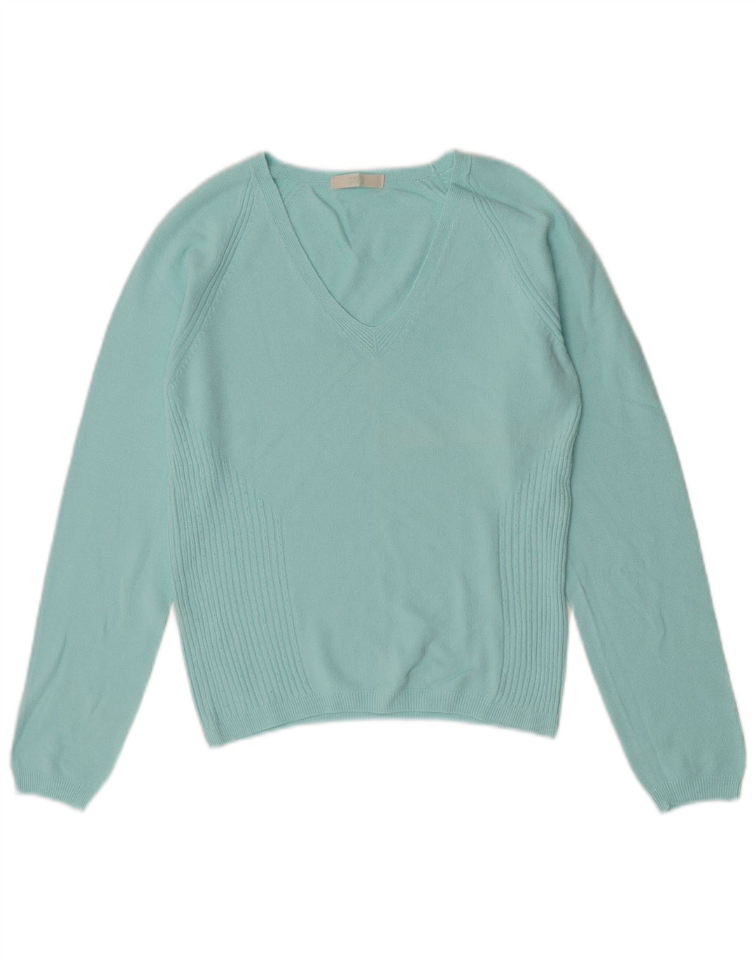 Marks & Spencer Suéter Corto con Cuello en V para Mujer UK 44 Medium Turquesa