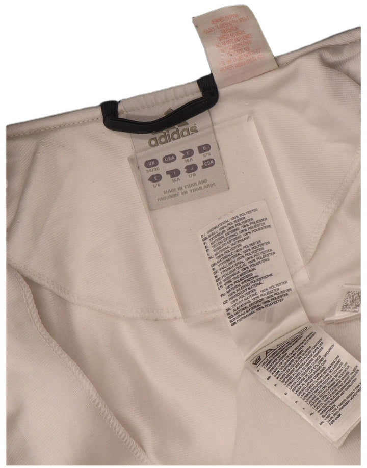 Adidas - Sudadera con capucha y cremallera para niños, 15-16 años, color blanco roto, poliéster