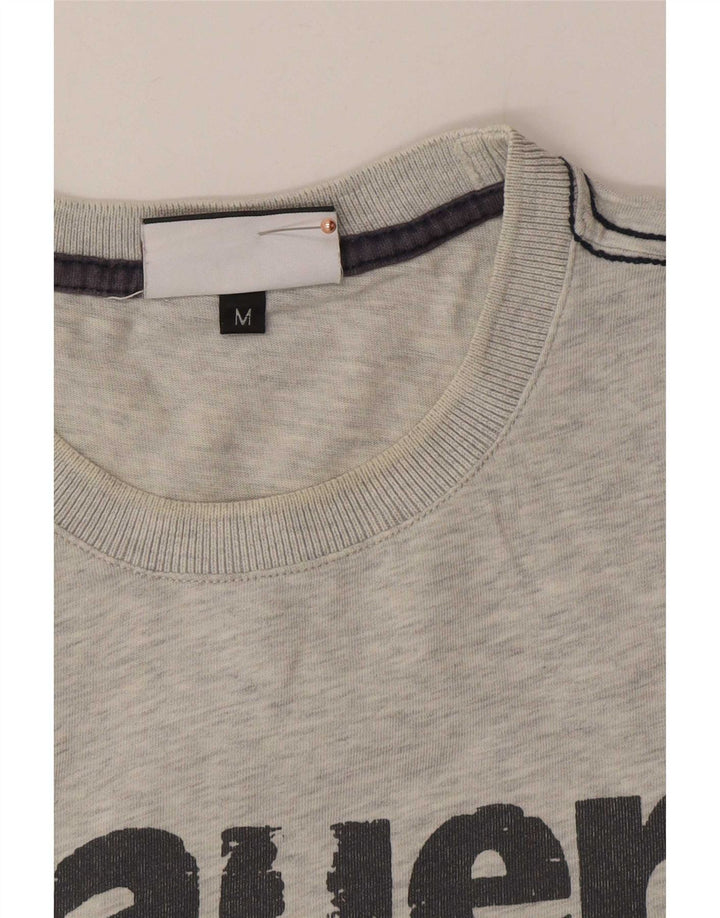 Blauer Hombre Camiseta Gráfica Top Algodón Gris Medio