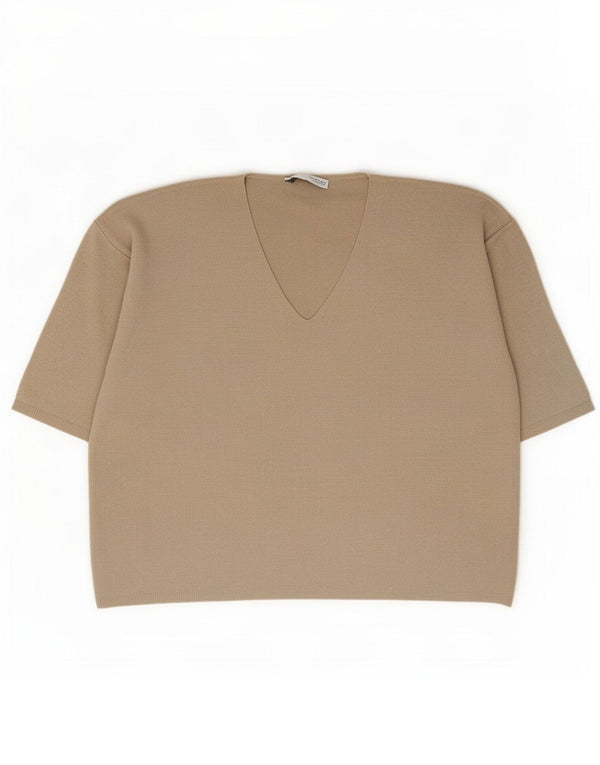 Zara Mujer Blusa Extragrande Top UK 46 Large Beige