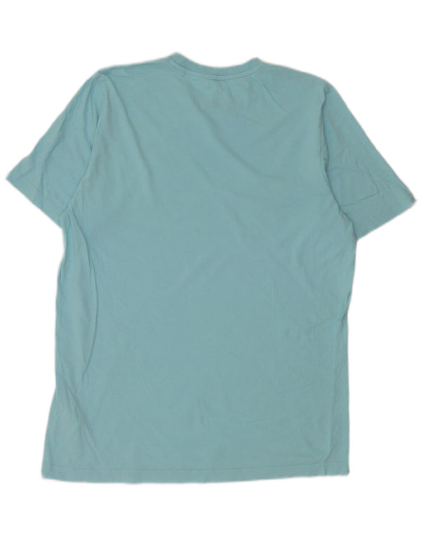 Adidas Hombre Camiseta Gráfica Top Algodón Azul Medio